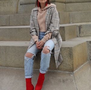 Zara Plaid Trench Coat